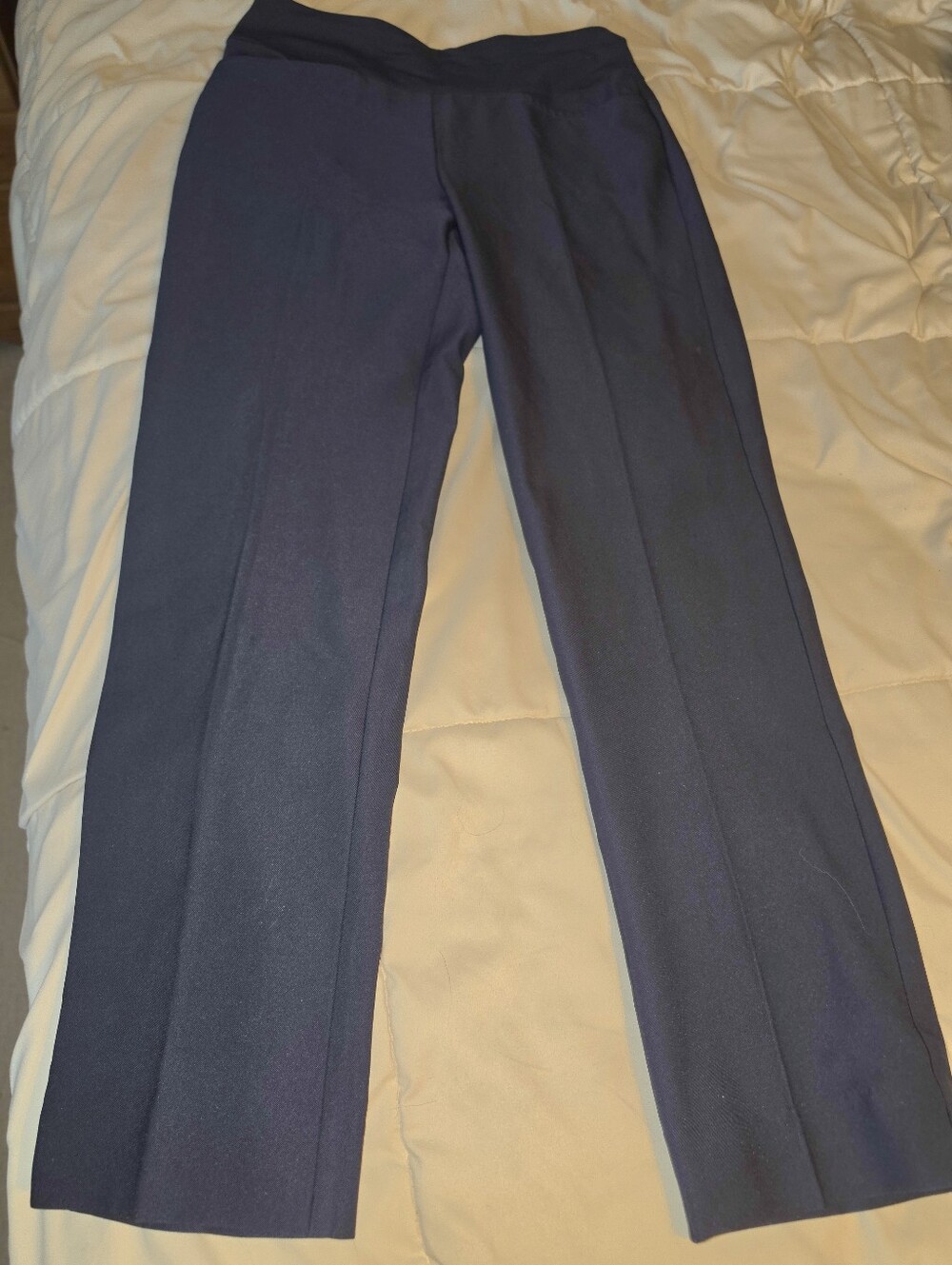 Women's Dark Navy Activewear Dress Pants - Tailored Straight Leg